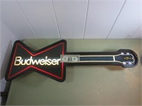 Large Budweiser Lighted Guitar Sign