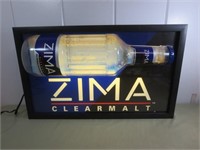 Lighted Zima Bottle Sign