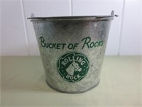 Galvanized Metal Rolling Rock Bucket
