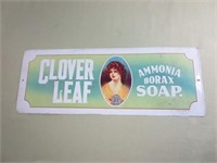 Metal Clover Leaf Soap Sign, 19" x 7"