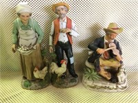 Figurines  (3), Man, Woman & Fiddler