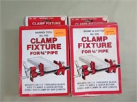 (2) Clamp Fixtures for 3/4" Pipe, NIB