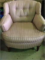 Upholstered occasional chair mauve stripe