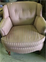 Upholstered occasional chair mauve stripe