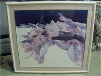 Floral Print ,Lilies,  "Noel" artist  41" X 37"