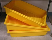 3 Yellow Plastic Bins