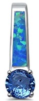 Blue Opal & Ceylon Sapphire Designer Pendant