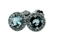 Gorgeous 2.00 ct Blue Topaz Solitaire Earrings