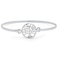 Sterling Silver Tree Of Life Cuff Bracelet