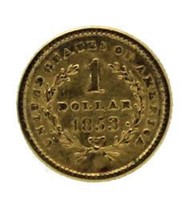 1853 Type 1 Liberty $1 Gold Piece
