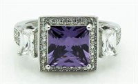 Princess Cut 2.50 ct Amethyst Designer Ring