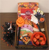 Halloween Decoration Lot: Lights Table Cloth