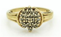 10kt Gold Diamond Cluster Ring