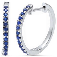 Stunning Sapphire Huggie Style Earrings