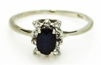 14kt Gold Genuine Sapphire & Diamond Ring