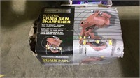 Electric chain saw sharpener in the box, tested