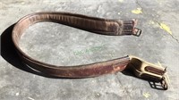 Large double sided leather horse strap, with two