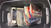Tub lot of vintage paper items maps travel books