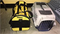 Soft kitty crate and molded plastic pet taxi, 10