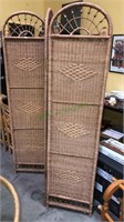 Wicker three section room divider, 72 in each