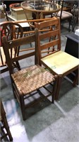 Antique chair with a splint oaks seat and a