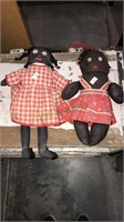 Two hand made cloth Mamie dolls, about 12 inches