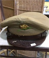 Vintage US military hat, with USA gold seal pin,