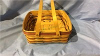 Longaberger basket , double handle, signed dated