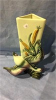 Hull USA Porcelain duck flower vase, 9 1/2 inches