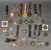 Group of 30+ Miscellaneous Watch Fobs & Medals