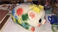 Large vintage piggy bank ETA pottery, 12 inches