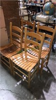 Set of four slat bottom chairs, (140)