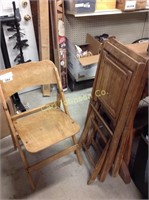3 VINTAGE FOLDING WOOD CHAIRS