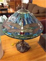 STAINED GLASS DRAGONFLY LAMP