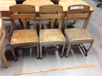 3 VINTAGE SMALL SCHOOL CHAIRS