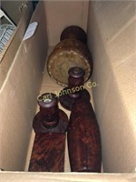 BOX OF MISC WOOD ITEMS, MULBERRY, BURL