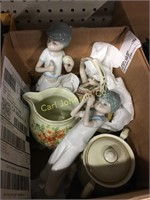 BOX W/MISC POTTERY ITEMS