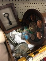 BOX MISC W/ANTIQUE COLLECTIBLES