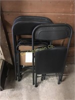 4 BLACK PADDED FOLDING CHAIRS (ALMOST NEW)