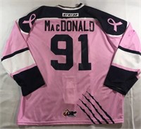 #91 Anderson MacDonald Autographed Game Wrn Jersey