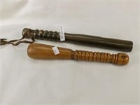 Two Smaller Billy Clubs or Batons