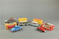 Group of 5 Matchbox Cars, in-box - Dinky, Schuco,