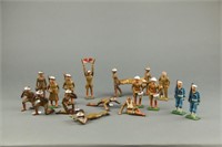 Group of 18 Grey Iron dimestore toy soldiers