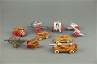 Group of Barclay dimestore toy soldier vehicles