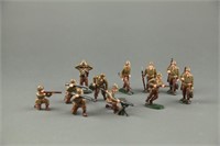 Group of 11 home-cast G.I. figures