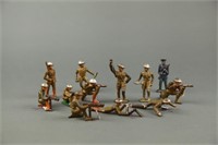 Group of 12 Grey Iron dimestore soldiers