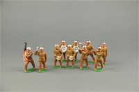 Group of 10 Barclay Army Band dimestore soldiers