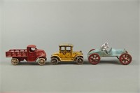 Group of 3 Cast Iron Cars, inc. A.C. Williams