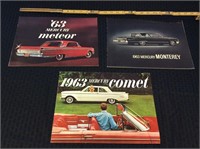 Original Dealer Brochures 1963 Ford Mercury models
