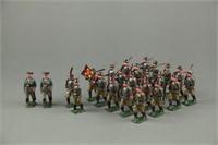 Group of 24 Solid Cast Marching German Infantry